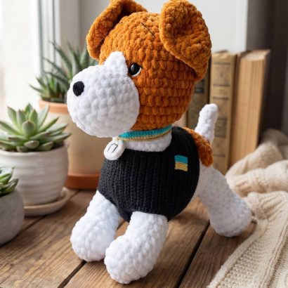 Авторська м'яка іграшка пес Патрон символ України 2026