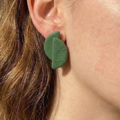 Геометричні сережки листочки з полімерної глини (на вибір!)