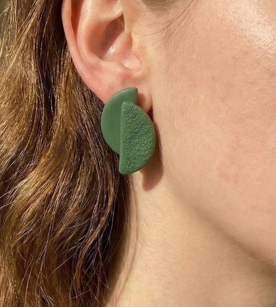 Геометричні сережки листочки з полімерної глини (на вибір!)