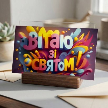 Вітальний конверт для грошей день народження зі святом