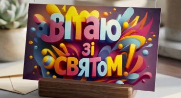 Святковий конверт для грошей «ВІТАЮ ЗІ СВЯТОМ!» - компактний та елегантний аксесуар на день народження та випускний