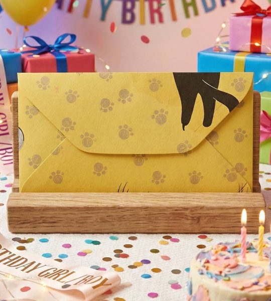 Красивий конверт для грошей котик день народження
