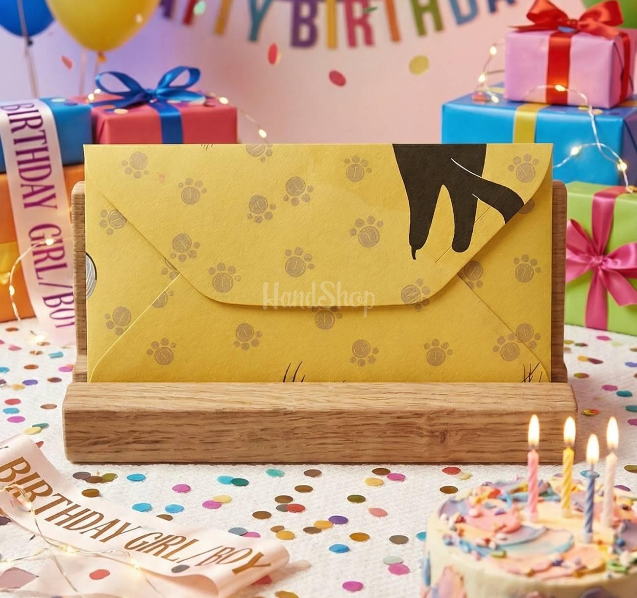 Красивий конверт для грошей котик день народження Красивий конверт для грошей котик день народження