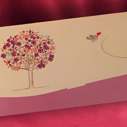 Конверт для грошей листівка романтичні пташечки дерево