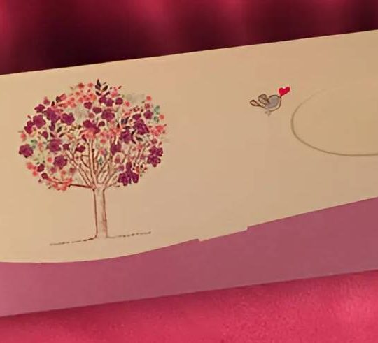 Конверт для грошей листівка романтичні пташечки дерево