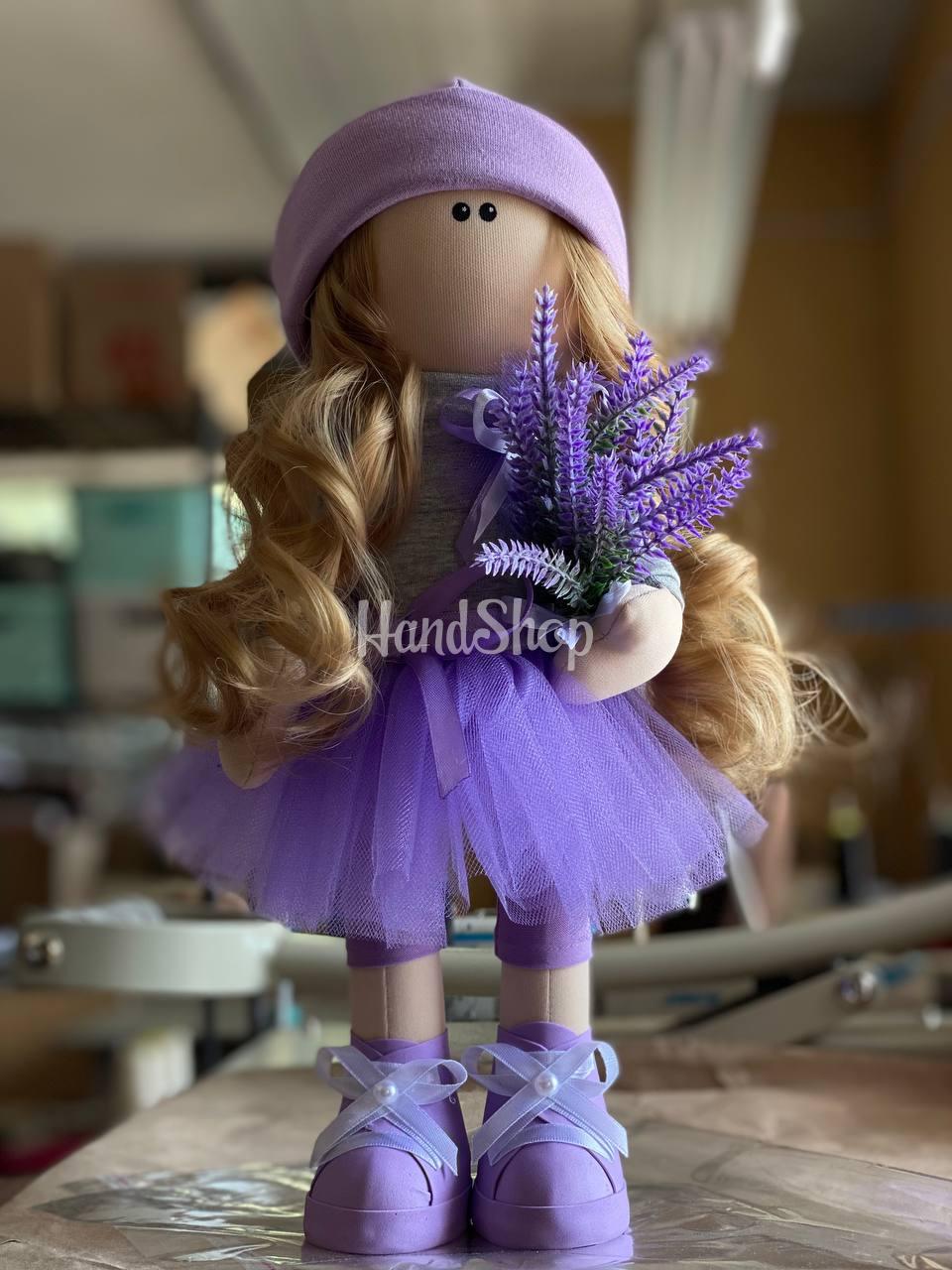Сувенірна авторська інтер'єрна лялька тільда лаванда Сувенірна авторська інтер'єрна лялька тільда лаванда