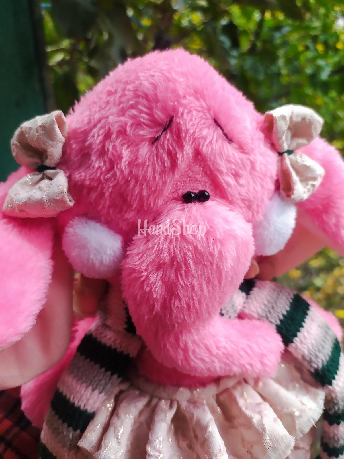 Велика рожева м'яка плюшева іграшка слонюша Велика рожева м'яка плюшева іграшка слонюша