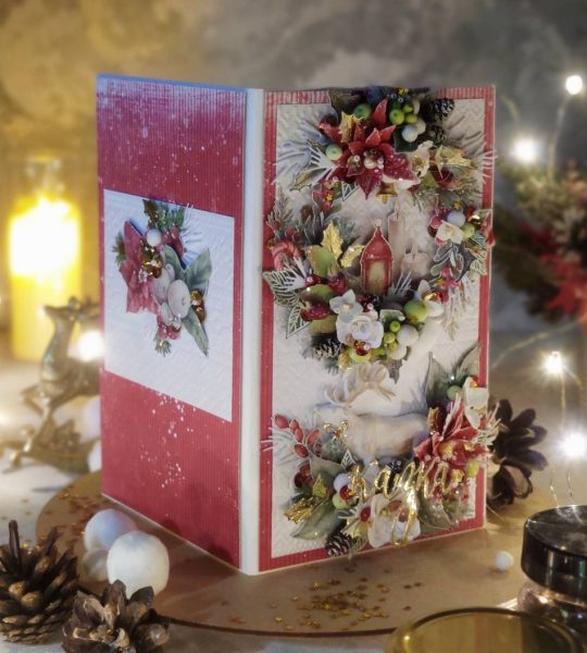 Святкова різдвяна листівка з новим 2025 зимова казка