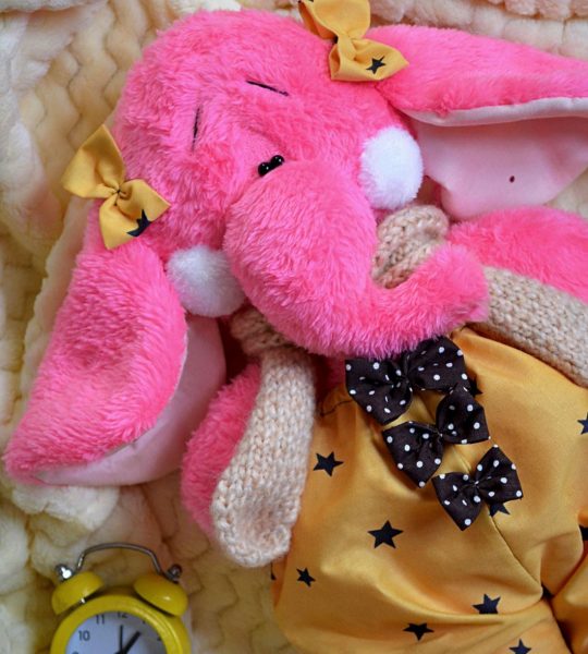 Велика рожева м’яка іграшка слоненя стильняжка махра