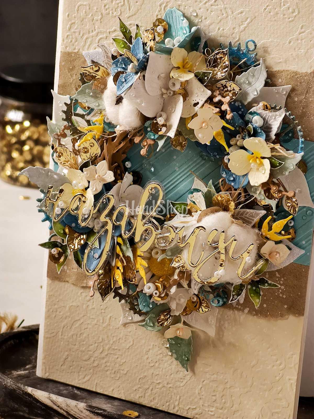 Велика вітальна об'ємна скрапбукінг листівка/конверт квіти Велика вітальна об'ємна скрапбукінг листівка/конверт квіти