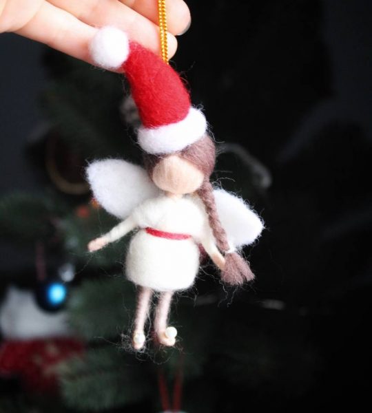 Новогодняя игрушка кукла на ёлку санта