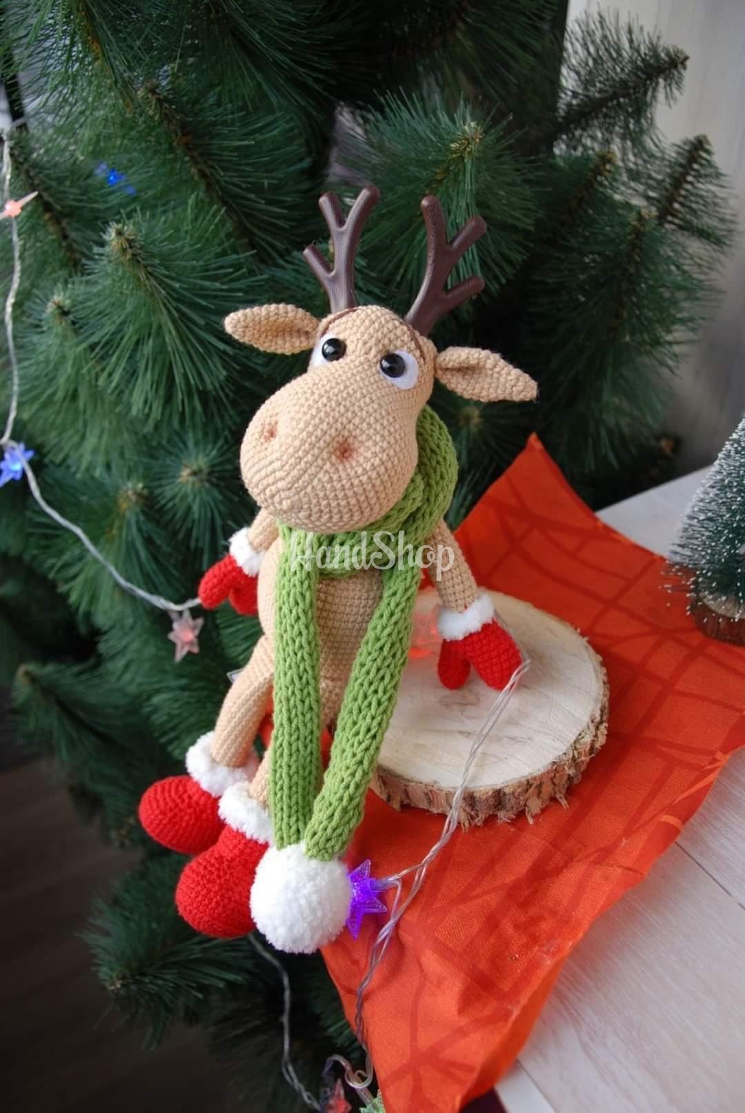 Новорічна іграшка олень Рудольф 2023 на Різдво Новорічна іграшка олень Рудольф 2023 на Різдво