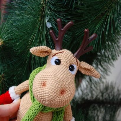 Новорічна іграшка олень Рудольф 2023 на Різдво