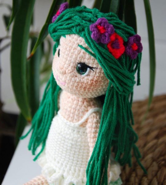 В'язана іграшка лялька лісова Мавка україночка