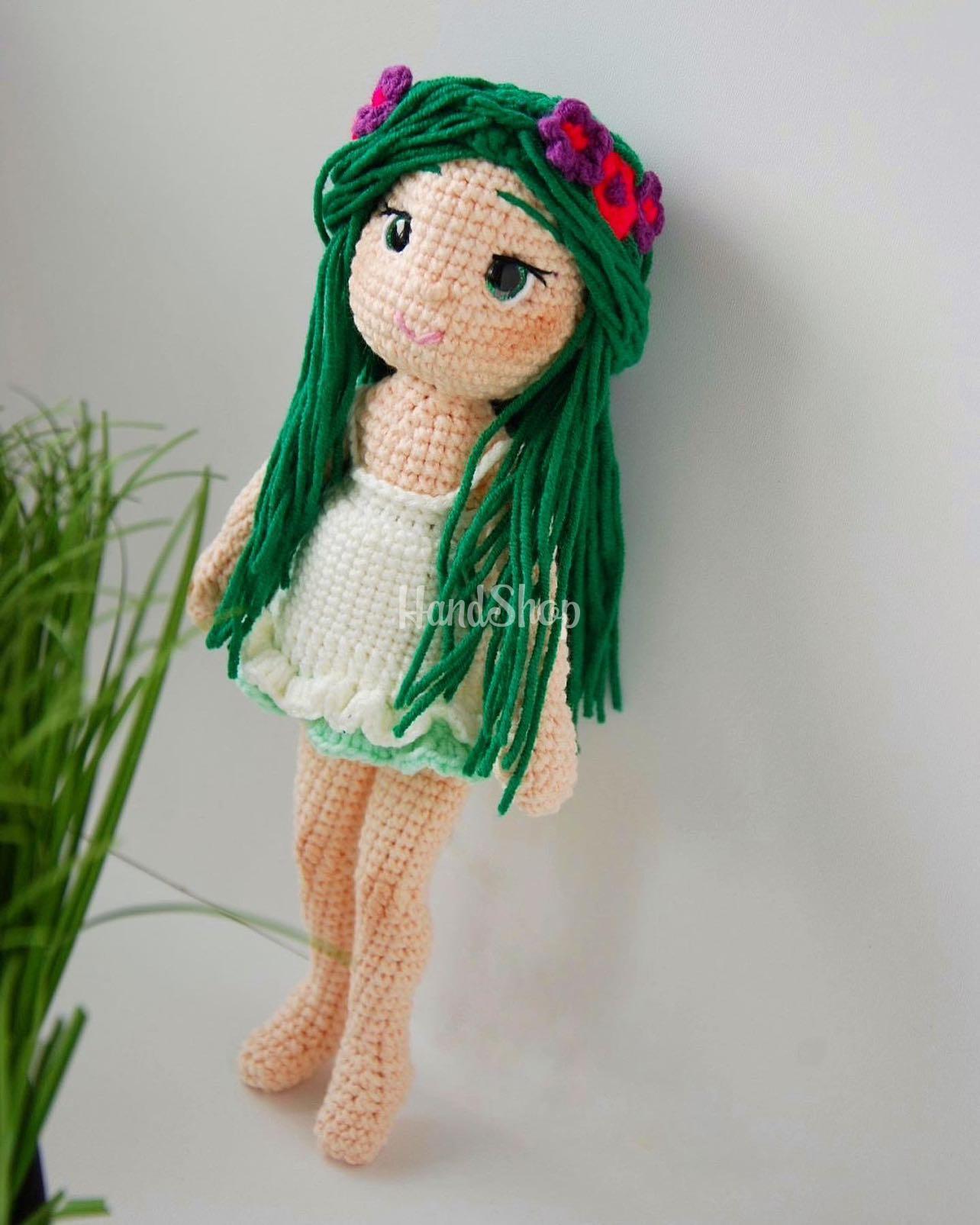 В'язана іграшка лялька лісова Мавка україночка В'язана іграшка лялька лісова Мавка україночка
