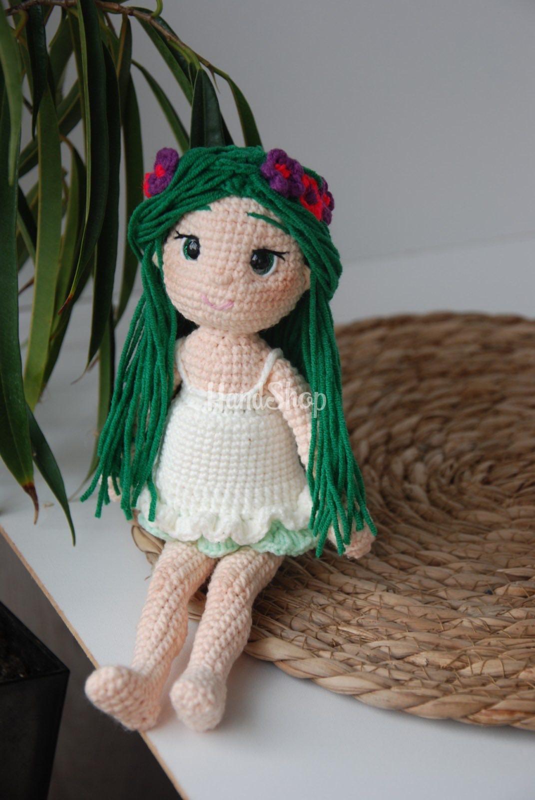 В'язана іграшка лялька лісова Мавка україночка В'язана іграшка лялька лісова Мавка україночка