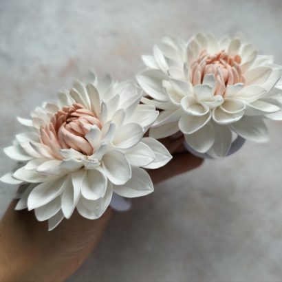 Квіти жоржини з фоамірану резинки для волосся, пара