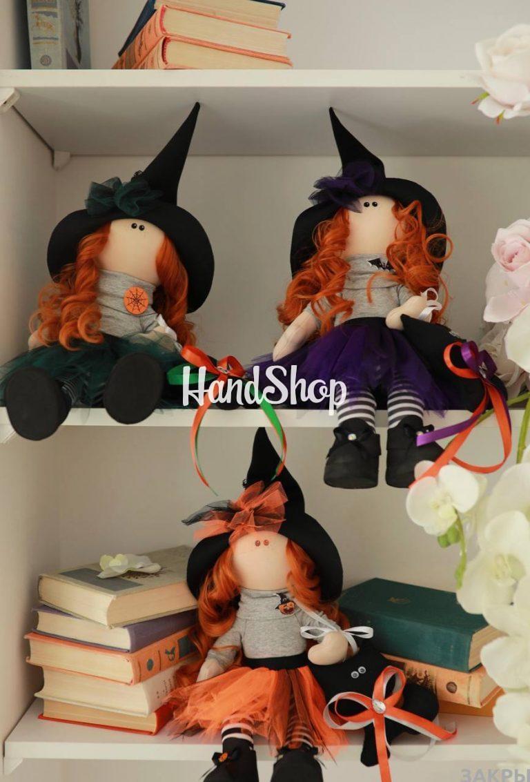 Интерьерная кукла тильда рыжая ведьма Halloween 2026 — фото 6