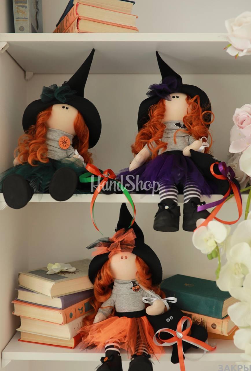 Інтер'єрна лялька Тільда руда відьма halloween Інтер'єрна лялька Тільда руда відьма halloween