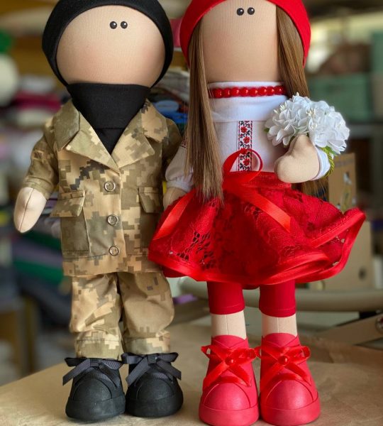 Текстильні ляльки ручної роботи пара Ukraine 2024