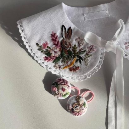 Дитячі резинки для волосся квіти та великодній кролик, 2шт