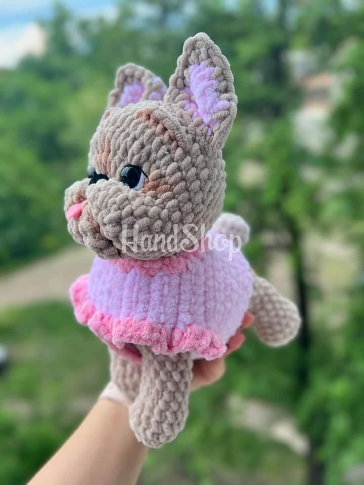 Авторська м’яка в'язана іграшка песик ручної роботи Авторська м’яка в'язана іграшка песик ручної роботи