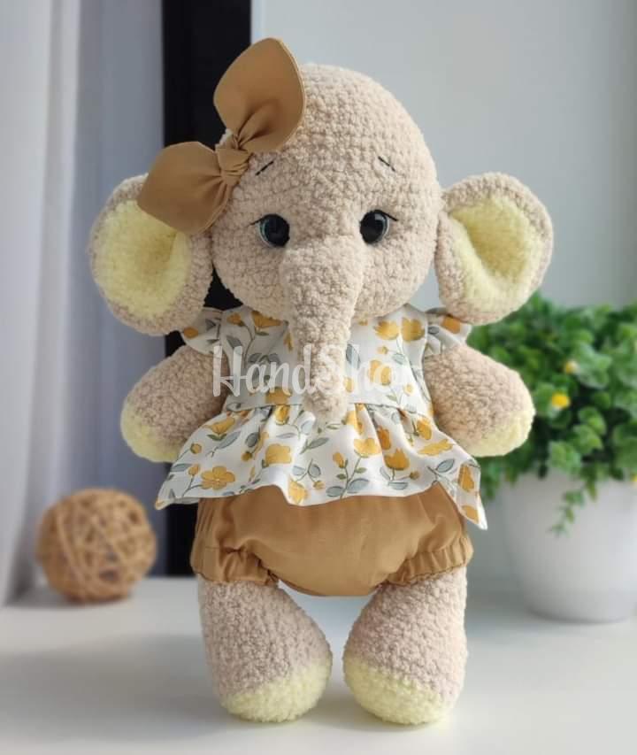 Дитяча м’яка іграшка великий слоник дівчинка у сукні Дитяча м’яка іграшка великий слоник дівчинка у сукні