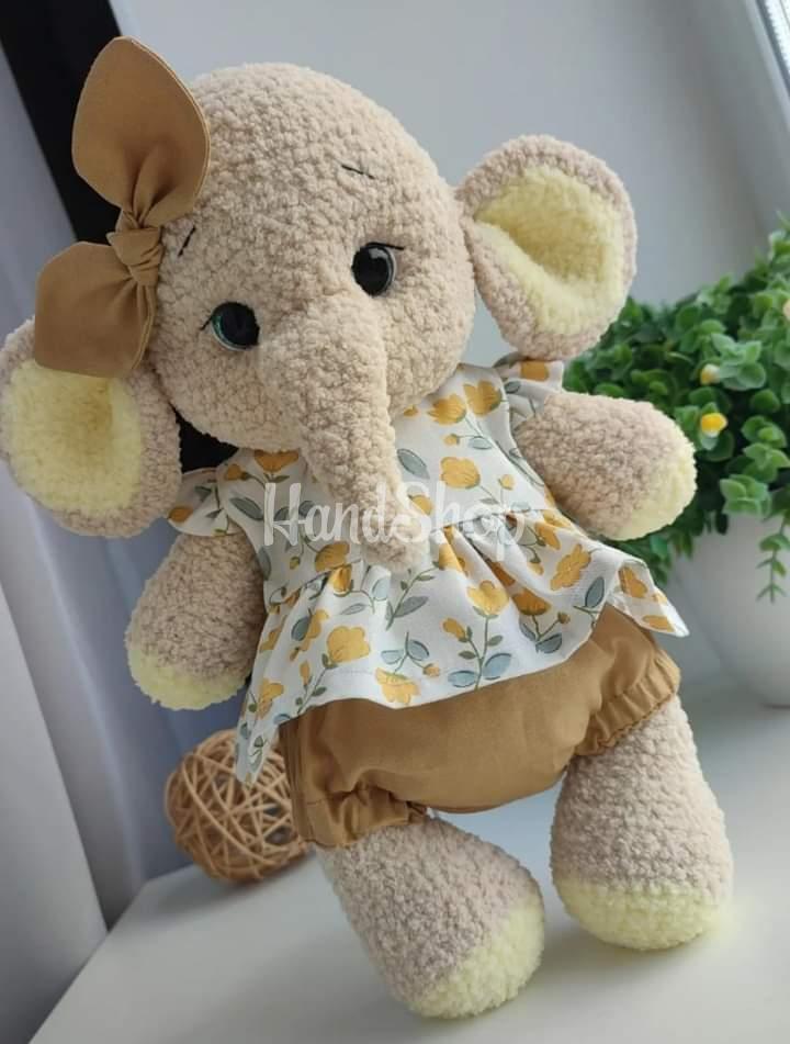 Дитяча м’яка іграшка великий слоник дівчинка у сукні Дитяча м’яка іграшка великий слоник дівчинка у сукні