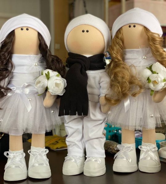 Ляльки інтер'єрні весільна пара наречений і наречена