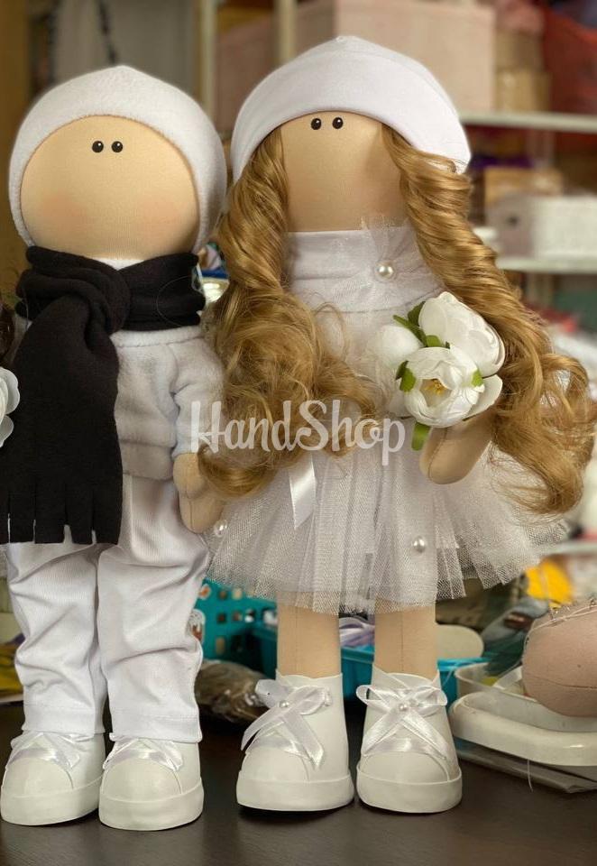 Ляльки інтер'єрні весільна пара наречений і наречена Ляльки інтер'єрні весільна пара наречений і наречена