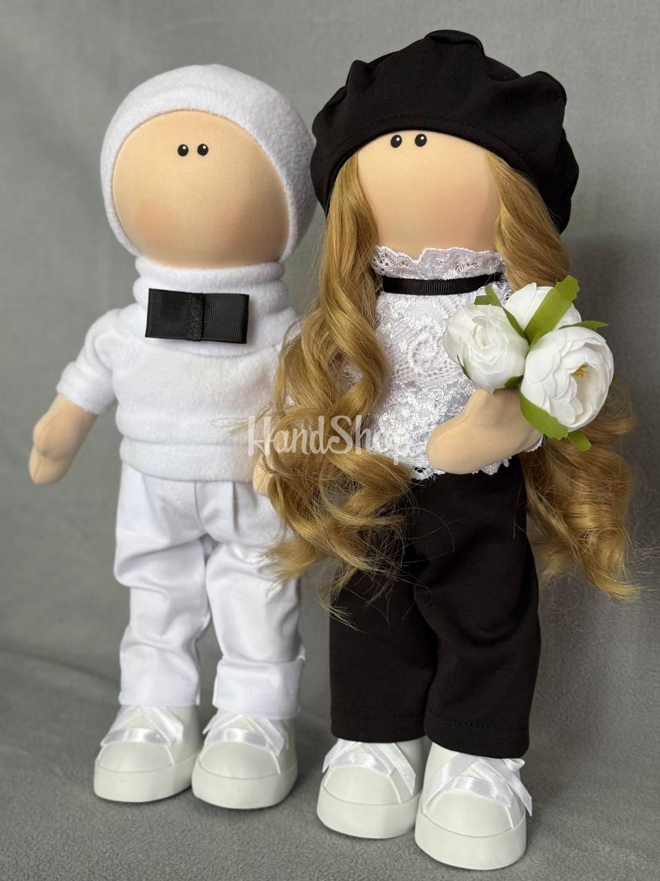 Стильна весільна пара ляльки інтер’єрні наречений і наречена Стильна весільна пара ляльки інтер’єрні наречений і наречена