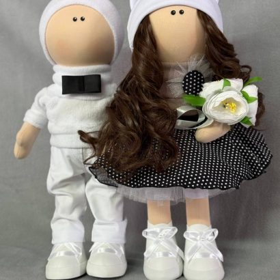 Текстильна весільна пара ляльки тільда молодята сувеніри