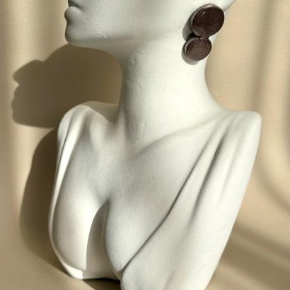 Жіночі святкові сережки геометричні круглі глина, смола