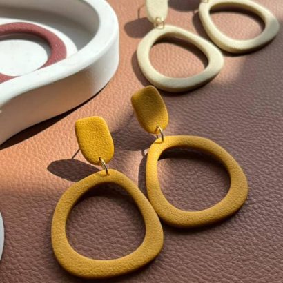 Авторські геометричні сережки з полімерної глини (на вибір)