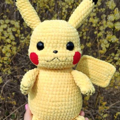 Велика дитяча в'язана іграшка сувенірна Покемон