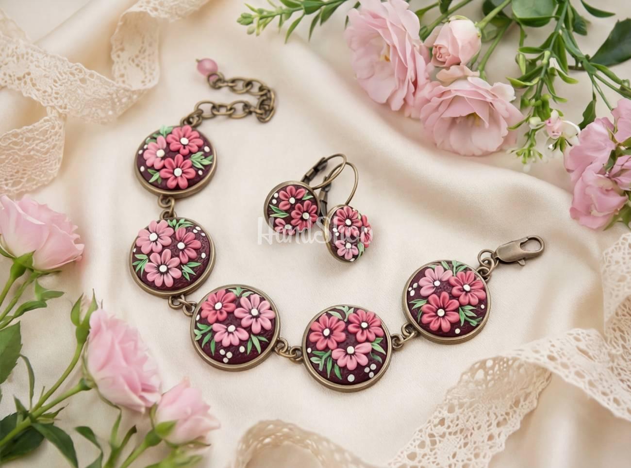 Jewelry set earrings and bracelet Jewelry set earrings and bracelet