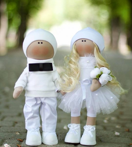Куклы тильда свадебная пара авторские