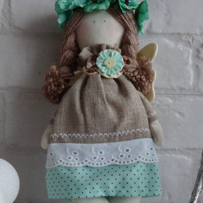 Авторская интерьерная кукла из мешковины ангел