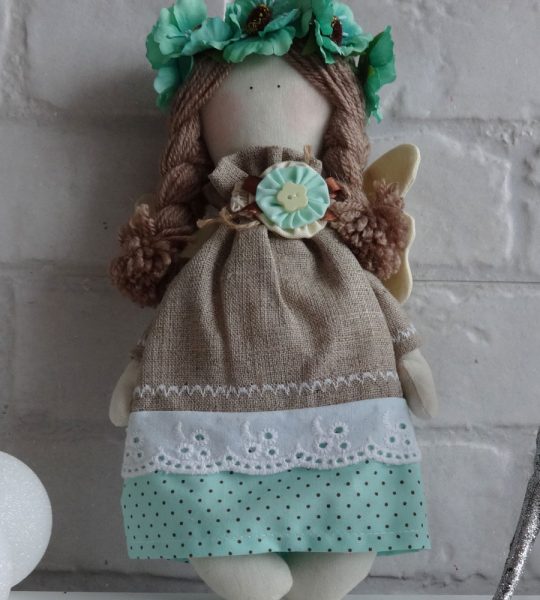 Авторская интерьерная кукла из мешковины ангел