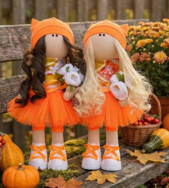 Авторська текстильна лялька апельсинка у шапочці (на вибір!)