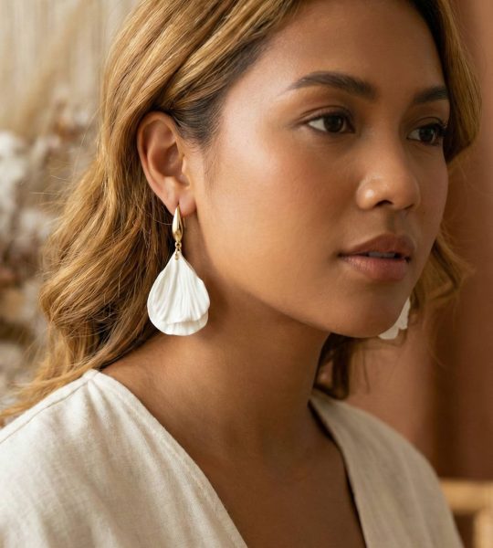 Жіночі авторські довгі сережки пелюстки квіти (на вибір!)