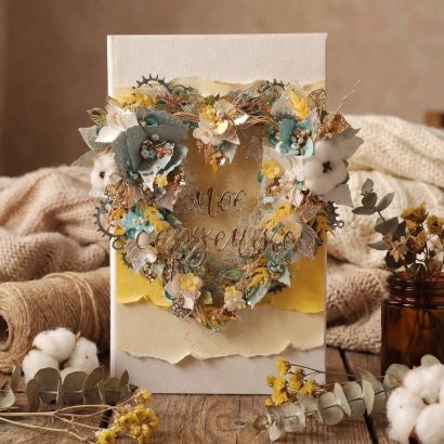 Об'ємна листівка конверт для грошей Моє серденько квіти