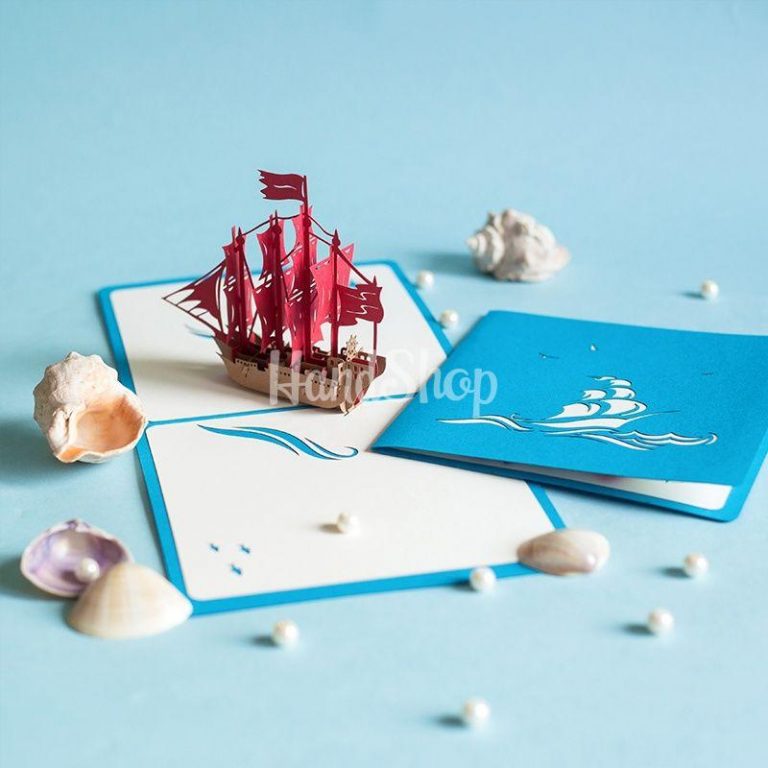 Мужская морская 3d листовка корабль красные паруса — фото 2