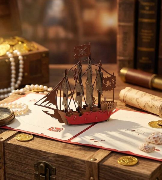 Чоловіча 3d листівка піратський корабель ручної роботи