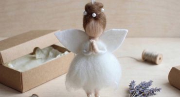 Авторська мініатюрна сувенірна лялька-ангелик балерина - елегантний аксесуар і оберіг гармонії