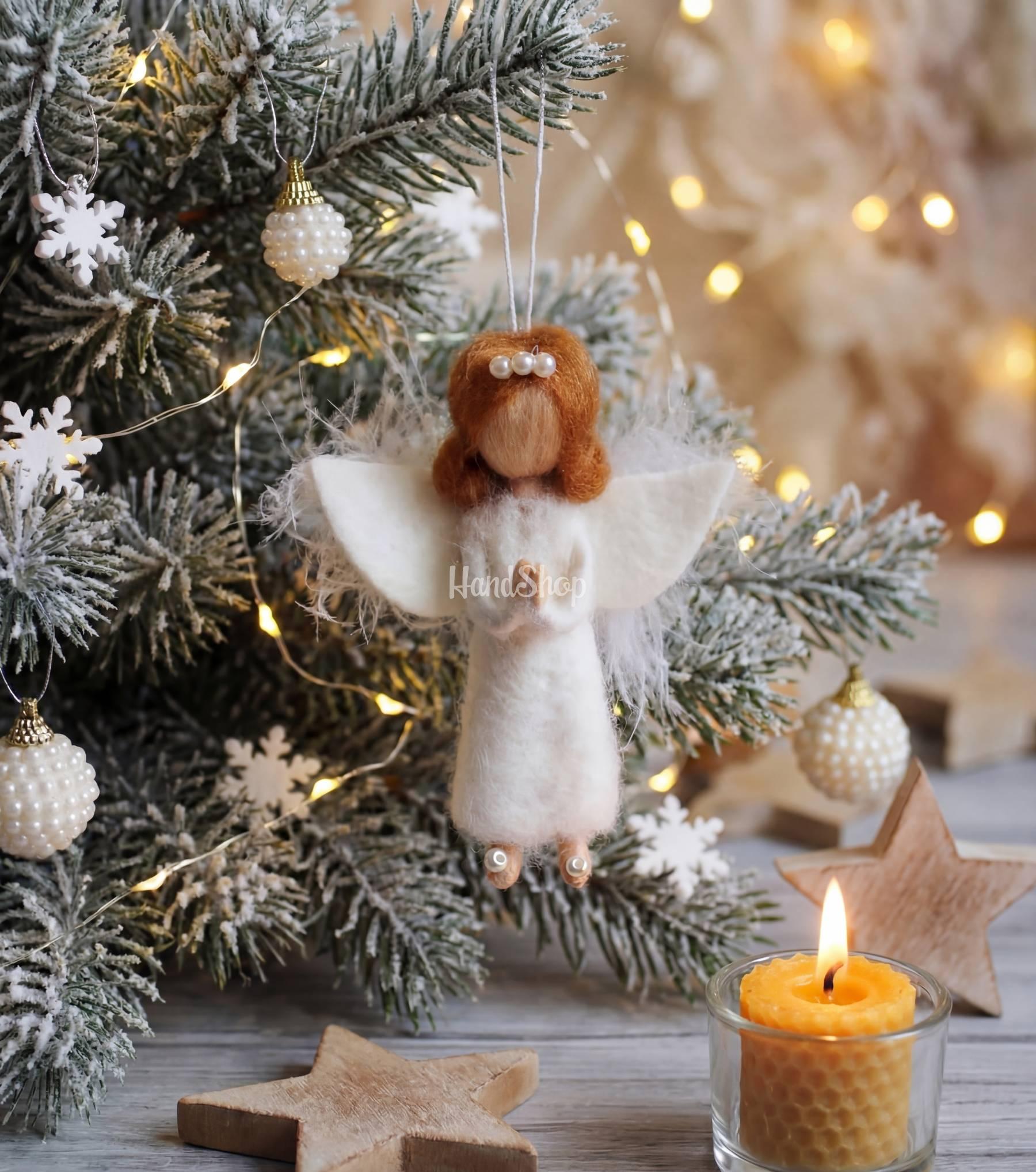 Янгол лялька рижий на ниточці підвіска сувенір на ялинку Янгол лялька рижий на ниточці підвіска сувенір на ялинку