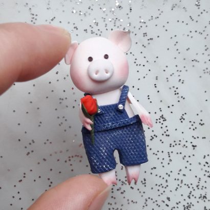 Свинья магнит валентин джентльмен глина