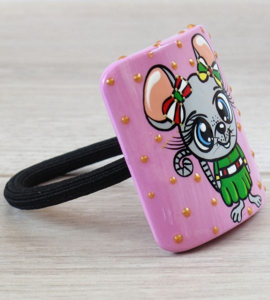 Детская резинка мышь из дерева