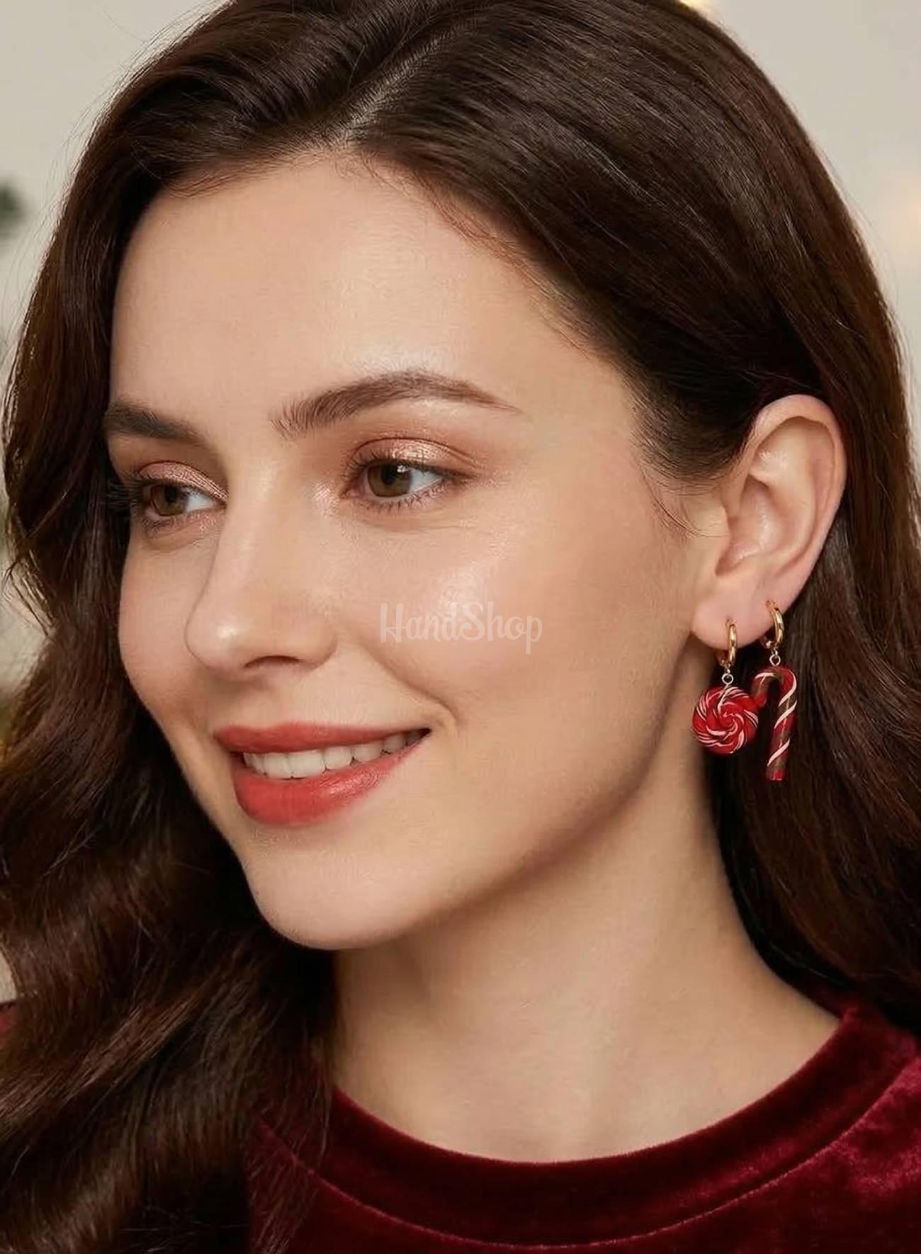 Новорічні сережки льодяники червоні тростинки (на вибір!) Новорічні сережки льодяники червоні тростинки (на вибір!)