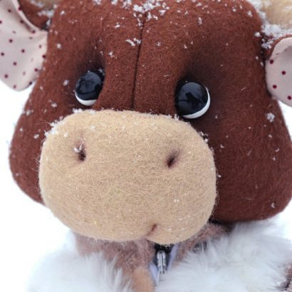 Игрушка мягкая лось с лыжами